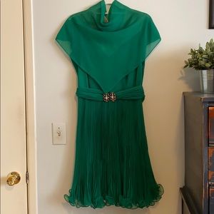 1960S JACK BRYAN VINTAGE Green CHIFFON Dress